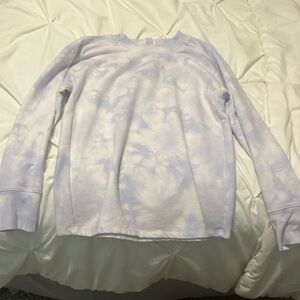 white and purple crew neck